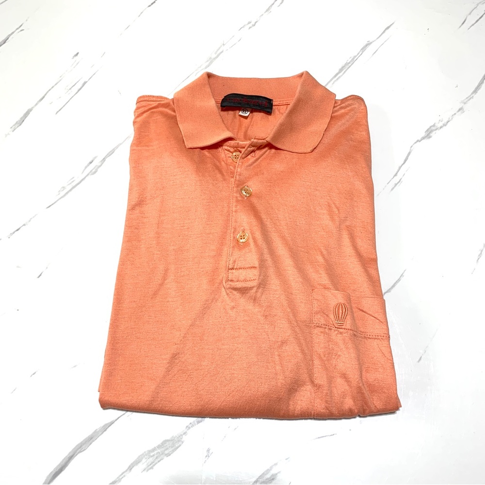CACHAREL Orange Ribbed Waisted Polo Shirt Size XL NWOT